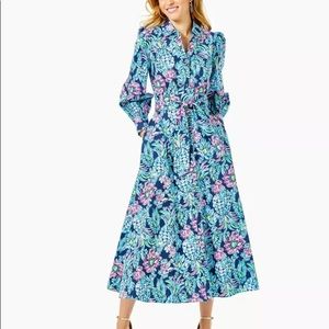 Lilly Pulitzer Mira Stretch Midi Shirtdress, NWOT